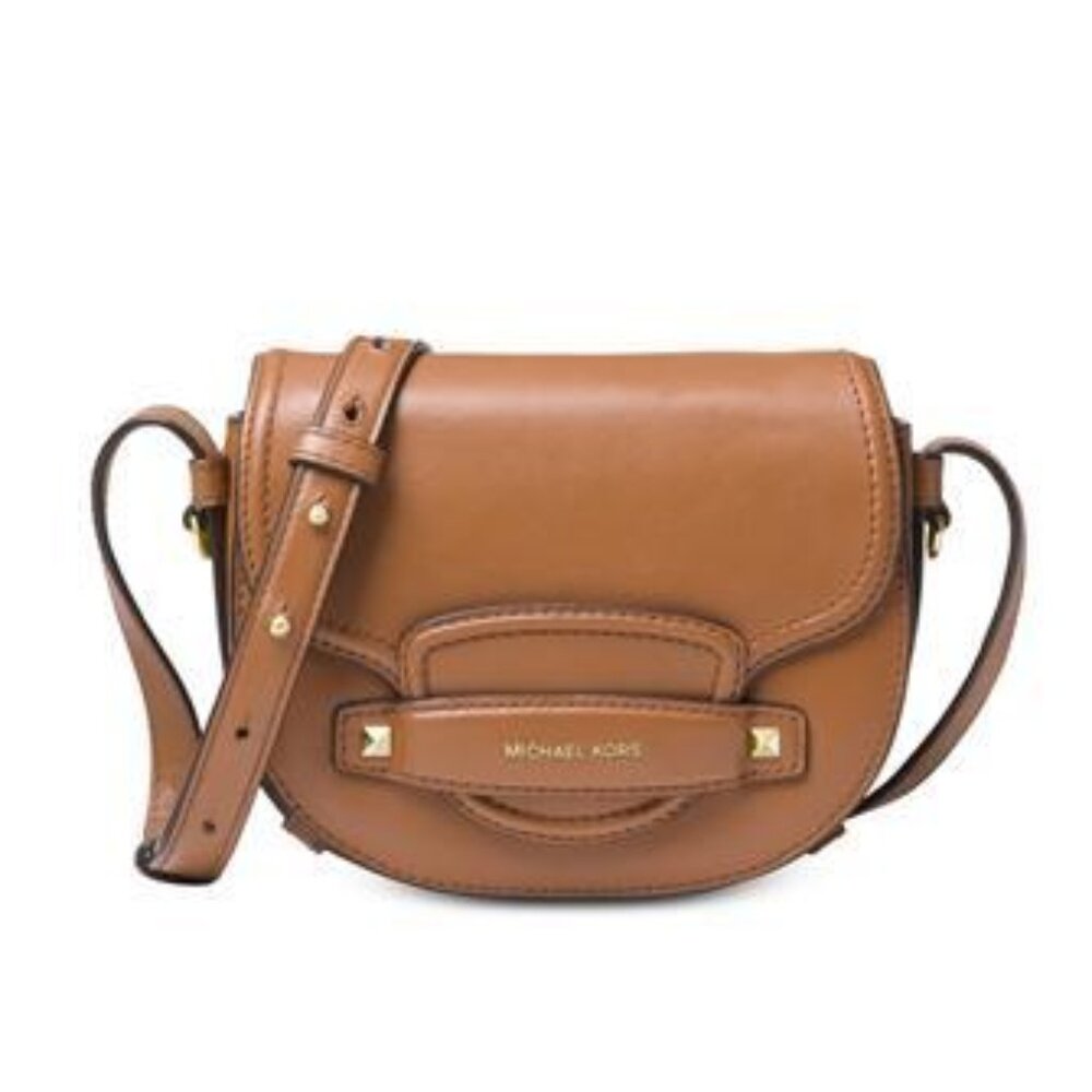 NWOT Michael Michael Kors Cary Saddle Crossbody - Acorn/Brown